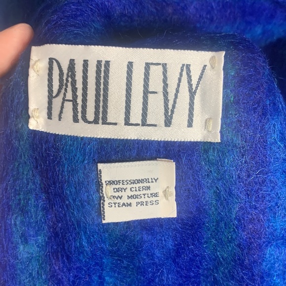 Vintage 80s Paul Levy Fuzzy Mohair Peacoat large - Picture 4 of 5